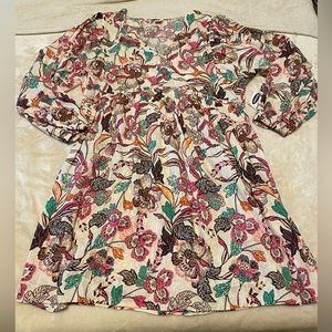 Floral Print V-neck Dress